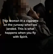 Mulher é expulsa de avião ao acender cigarro; 'Foi um longo dia', disse ela