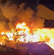 Incêndio durante a madrugada atinge borracharia na entrada de Palmeira