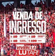 CRB antecipa venda de ingressos para jogo contra o Goiás, em Maceió﻿