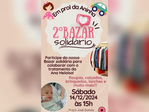 Maceió: bazar solidário visa arrecadar fundos para cirurgias de criança com doença rara