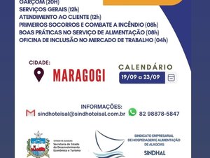 Sindicato oferta cursos gratuitos em Maragogi na área de turismo