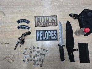 Homem é preso por tráfico de drogas e porte ilegal de arma na zona rural de Delmiro Gouveia