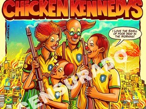 Após cancelamento de shows, produtora vende ilustração e camisetas ‘Chicken Kennedys’