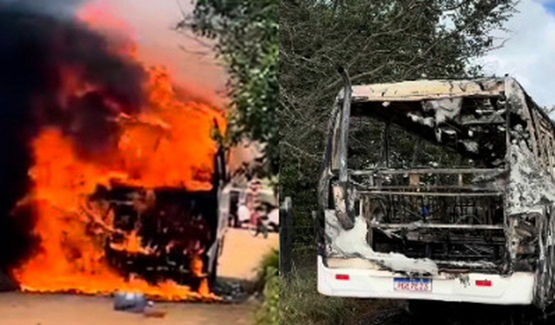 Ônibus escolar é destruído por incêndio após pane elétrica em Craíbas
