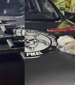 Armas artesanais e drogas são apreendidas dentro de caixa d’água em Maceió