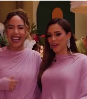 Bruna Biancardi e irmã de Neymar surgem com roupas iguais na festa de Mavie