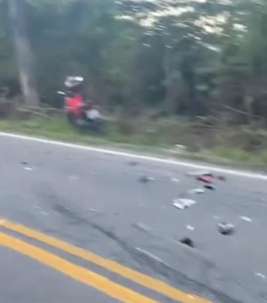 Colisão entre motos deixa homem morto e três feridos na AL-101 Norte, em Passo de Camaragibe
