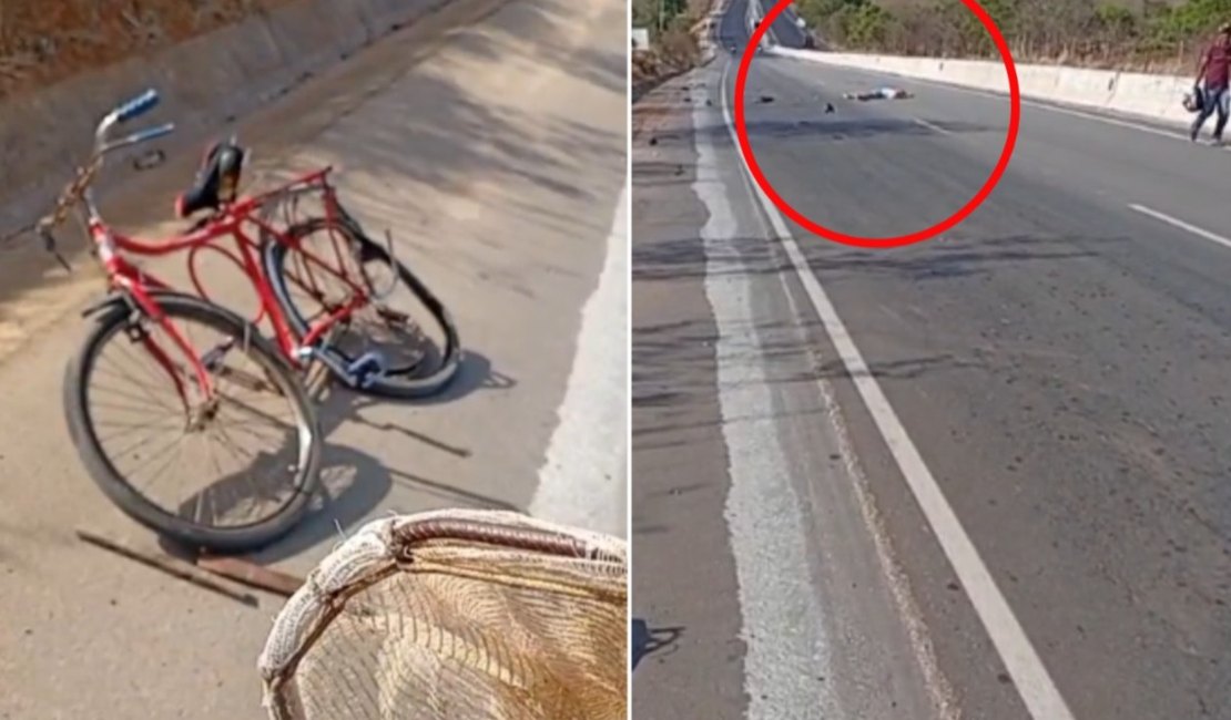 Ciclista morre após ser atingido por carro na AL-115, em Palmeira dos Índios