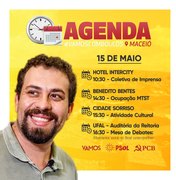 Pré-candidato, Guilherme Boulos cumpre agenda em Maceió nesta terça (15)
