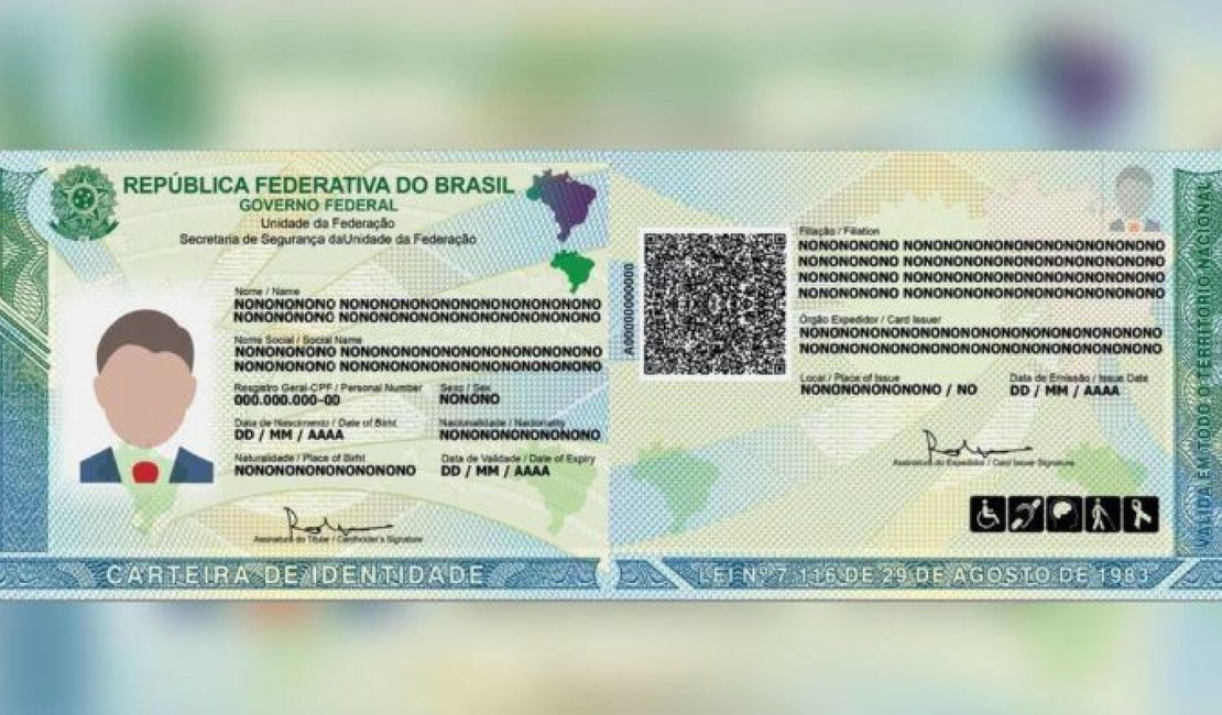 Nova Carteira de Identidade começa a ser emitida em Alagoas na próxima semana