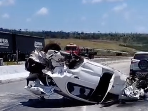 Motorista escapa ileso após grave acidente na BR-101, próximo à Usina Sinimbu
