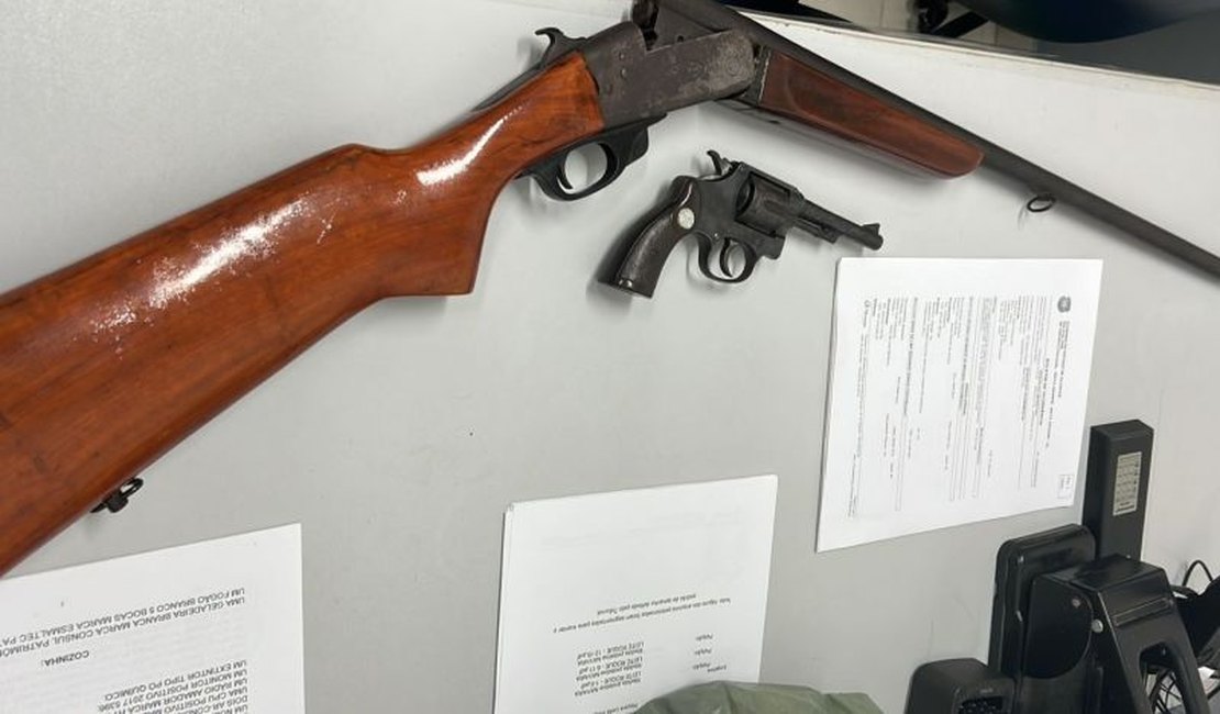 Polícia Federal apreende armas na casa de homem no Centro de Mata Grande