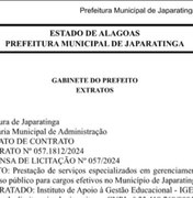 Prefeitura de Japaratinga contrata empresa para organização de concurso público