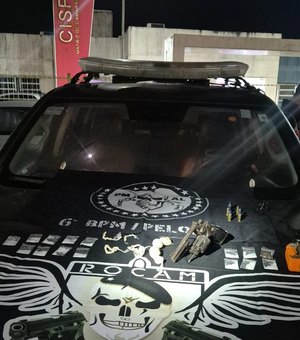 Homem é preso com maconha, crack, cocaína e arma no município de Maragogi