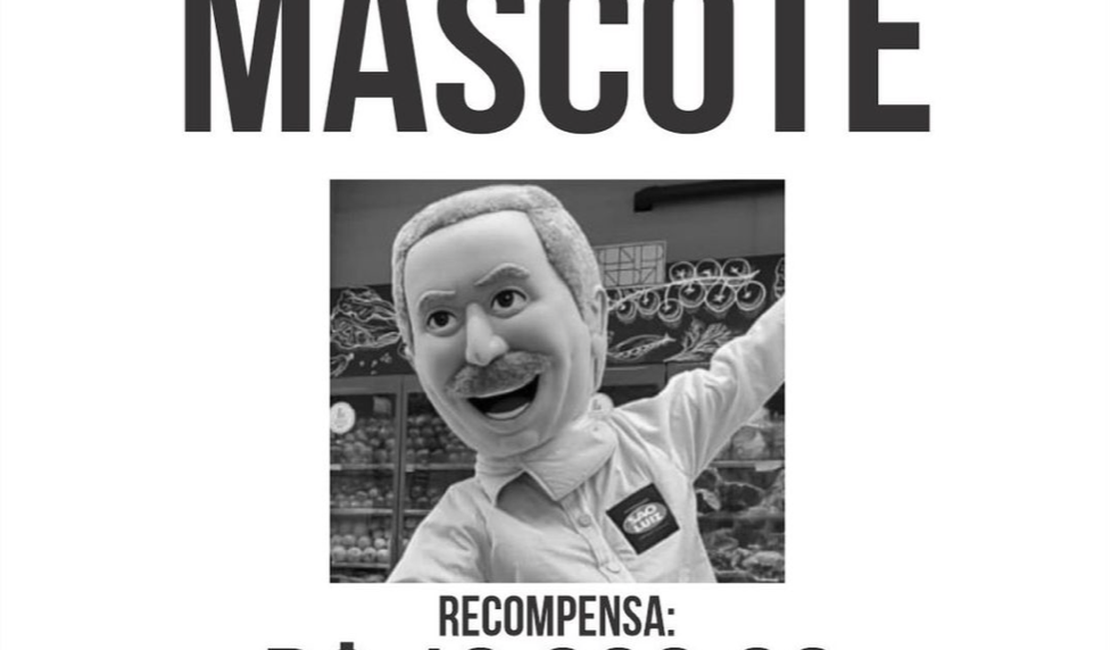 [Video] Mascote do Supermercado São Luiz é furtado e empresa oferece recompensa para quem devolver