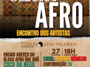 'Sexta Afro' será realizada em Palmeira na próxima sexta (27)