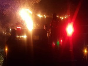 Bombeiros apagam incêndio perto de rede elétrica em Maragogi