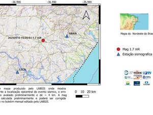 Tremor de terra atinge Arapiraca e é sentido em diversos pontos da cidade