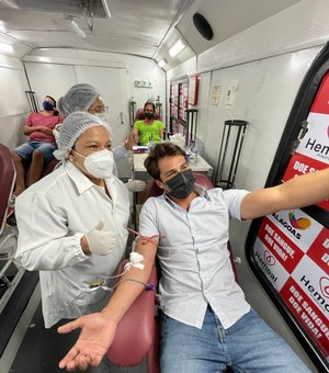 Hemoal Arapiraca realiza ação de coleta de sangue em prol de morador que sofreu acidente