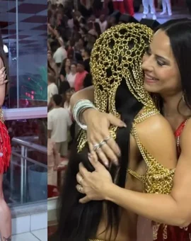 Mileide Mihaile realiza sonho ao sambar com Viviane Araújo