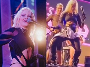 Luísa Sonza atende pedido e esfrega calça de fã nas partes íntimas