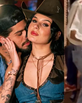 Veja o momento em que Zé Felipe troca carícias com loira em festa