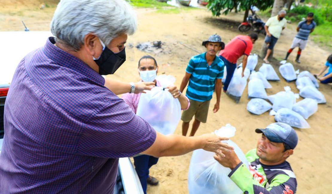 Criadores de peixes recebem 24 mil alevinos em Coruripe