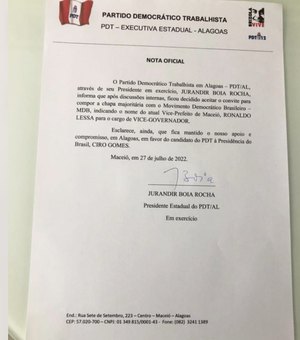 Oficial: Ronaldo Lessa será o vice de Paulo Dantas na chapa majoritária em Alagoas