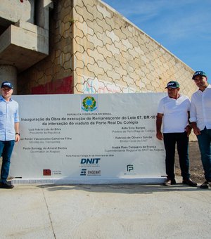 Paulo Dantas destaca parceira com Governo Federal durante entrega de viaduto em Porto Real do Colégio