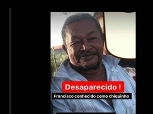 Família procura por idoso desaparecido há uma semana em Arapiraca