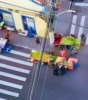 [Vídeo] Com uso de drone, foragido por furto é preso no Centro de ﻿Maceió