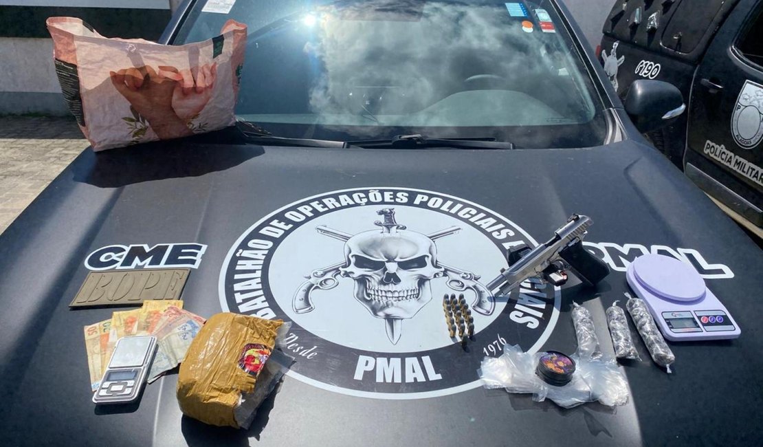 Polícia prende homem com arma, drogas e dinheiro no Trapiche da Barra
