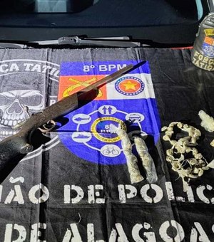 32 armas de fogo e 16 kg de entorpecentes são apreendidos durante uma semana em Alagoas