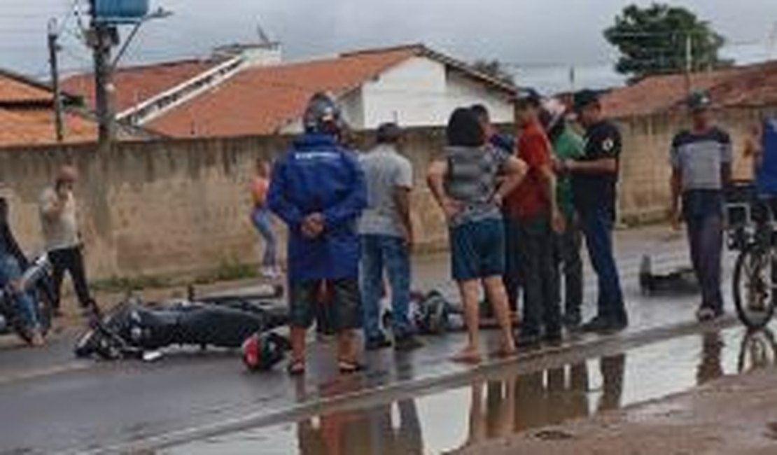 Motociclista fica ferido em acidente no bairro Verdes Campos, em Arapiraca