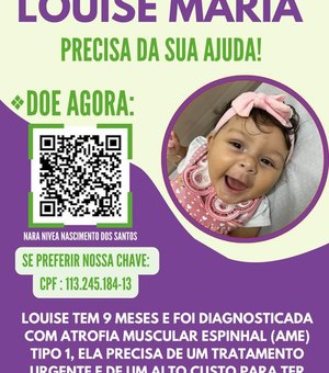 Bebê de dez meses diagnosticada com Atrofia Muscular Espinhal precisa de doações para tratamento