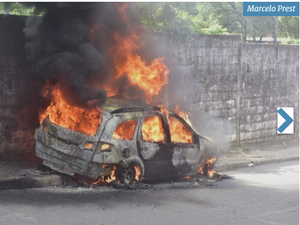 Carro da TV Vitória é incendiado durante operação da Polícia Civil