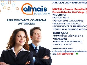 Almais atacadista seleciona representantes comerciais para atuar na parte alta de Maceió