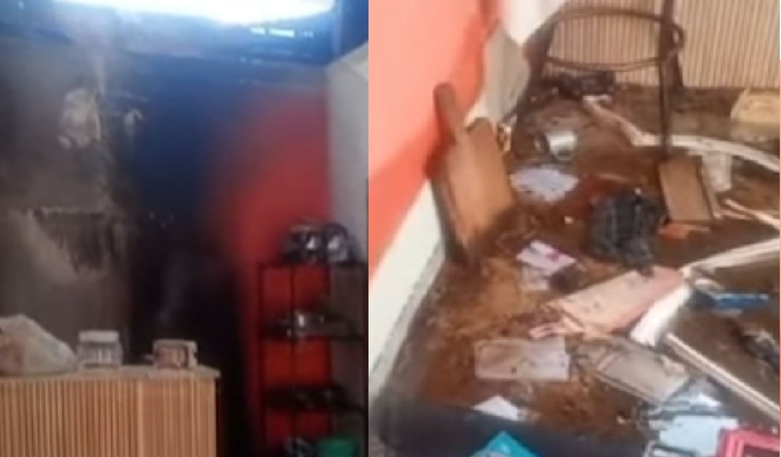 Casa pega fogo e dois homens são socorridos no Benedito Bentes, em Maceió