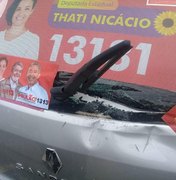 Candidata a Deputada Estadual tem carro apedrejado por motivação política em Maceió