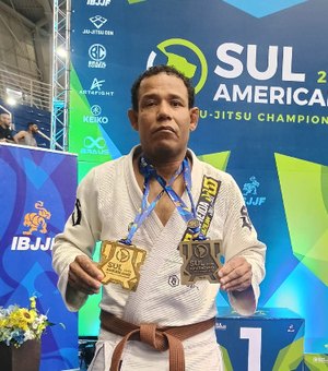Atleta de Arapiraca conquista título sul-americano de jiu-jítsu em São Paulo