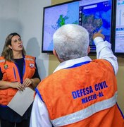 Defesa Civil monitora áreas de risco devido às chuvas em Maceió