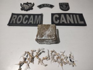 Dupla suspeita foge pulando muro e adolescente é apreendido com crack em Arapiraca