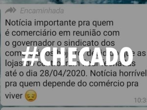Governo não determinou fechamento de lojas do Centro até final de abril 