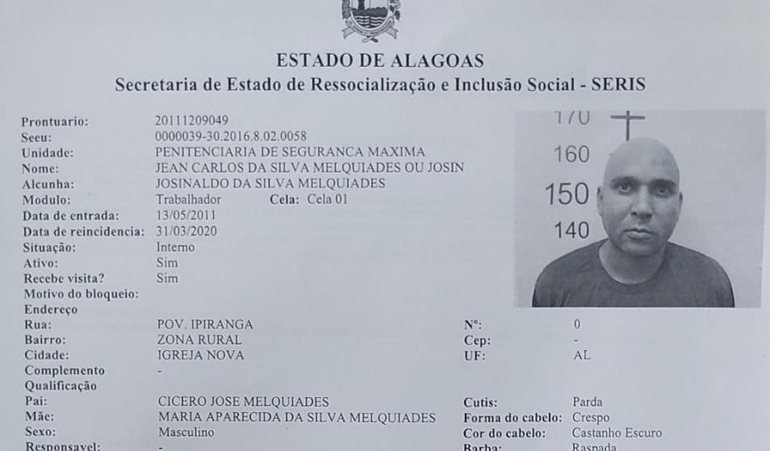 Reeducando foge pela porta da frente em sistema prisional