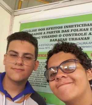 Alunos de escola pública de Arapiraca tem projeto em votação na Feira Brasileira de Jovens Cientistas