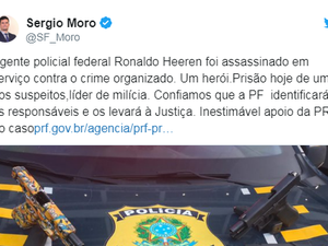 Moro anuncia prisão de miliciano que assassinou PF