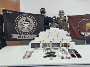 Apreensão de 40kg de cocaína dá prejuízo de R$ 1,3 milhão ao tráfico em Santana do Ipanema