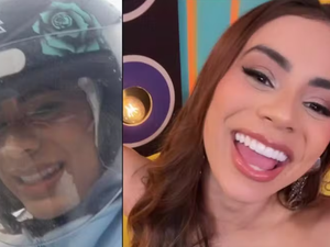Lexa pega chuva enquanto vai de moto para o Multishow após série de perrengues