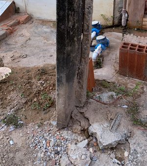 Moradores de São Bento temem que poste danificado desabe sobre casas