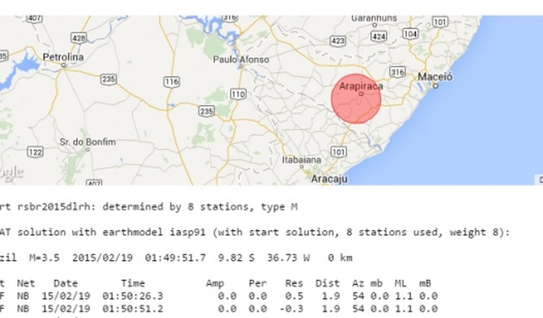 Rede Sismográfica Brasileira confirma tremor de terra no Agreste